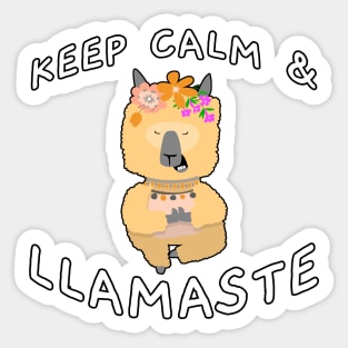 Keep Calm And Llamaste Pose 6 Sticker